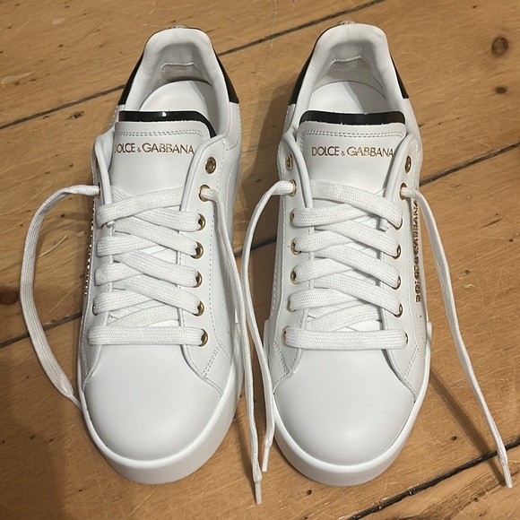 Dolce & Gabbana Calfskin nappa Portofino sneakers with lettering - Picture 5 of 15
